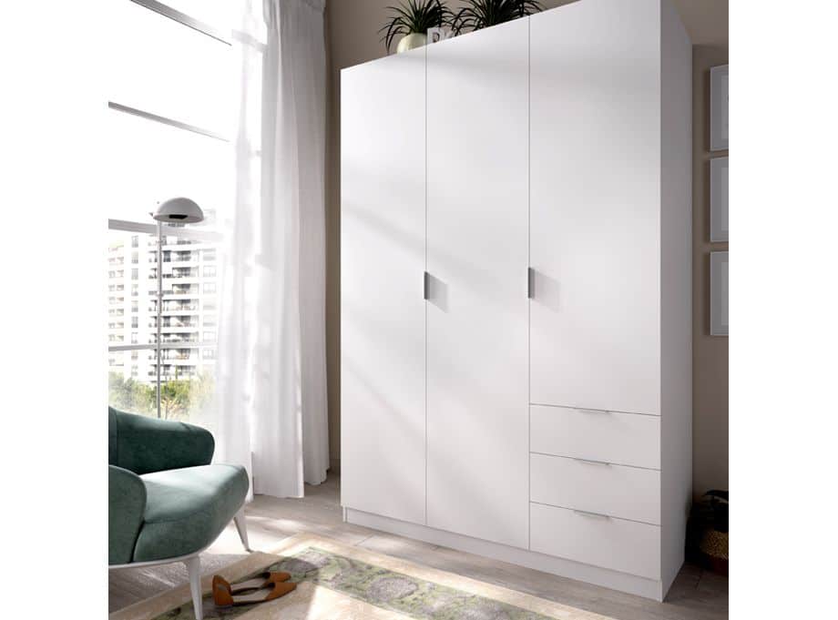Armario de puertas batientes blanco