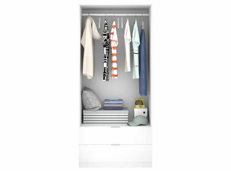 Armario modelo Essen blanco cajones - interior armario