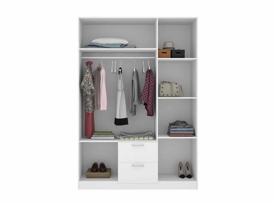 Armario modelo Maxi 3P 2C blanco - interior armario