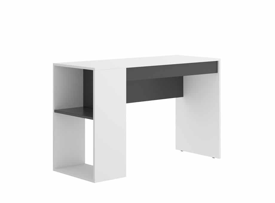 Mesa escritorio modelo Teo blanco y grafito - detalle recortada