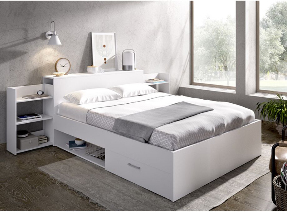 Conjunto cabezal y cama ely blanco