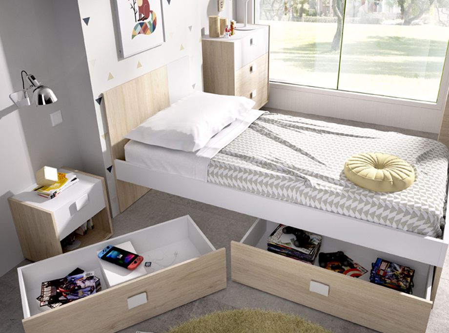 Cama con cajones modelo Dina