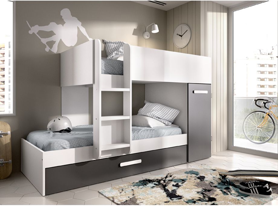 Cama modelo Tom blanca y grafito