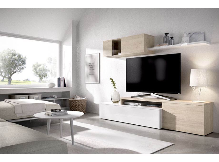 Salón modelo Elle en blanco y natural