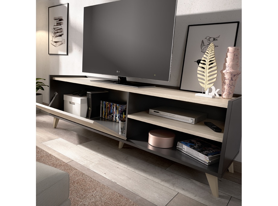 Mueble bajo para la Tv detalle abierto