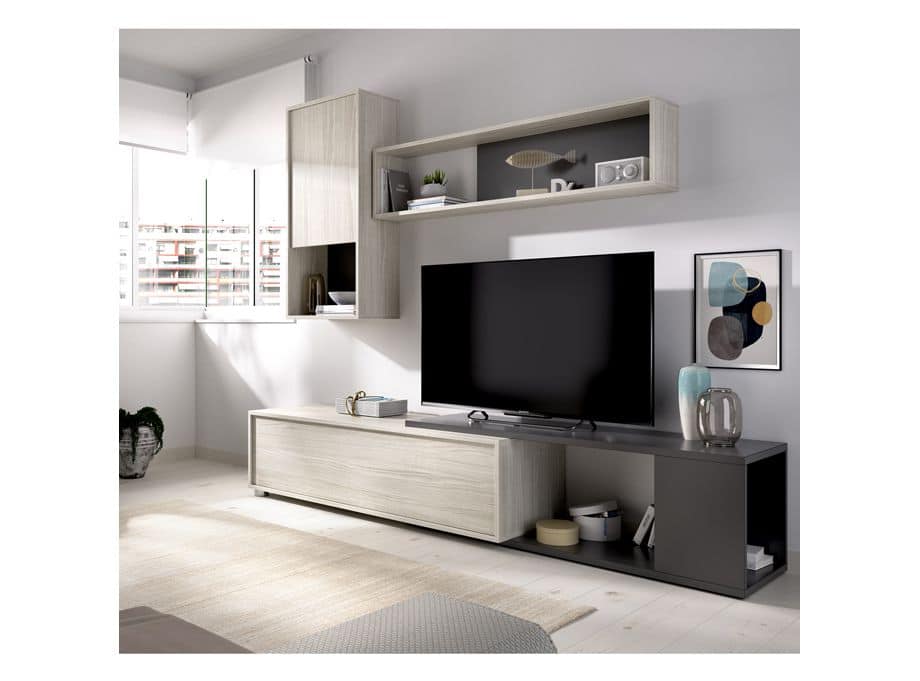 Salón modelo obi en gris y grafito