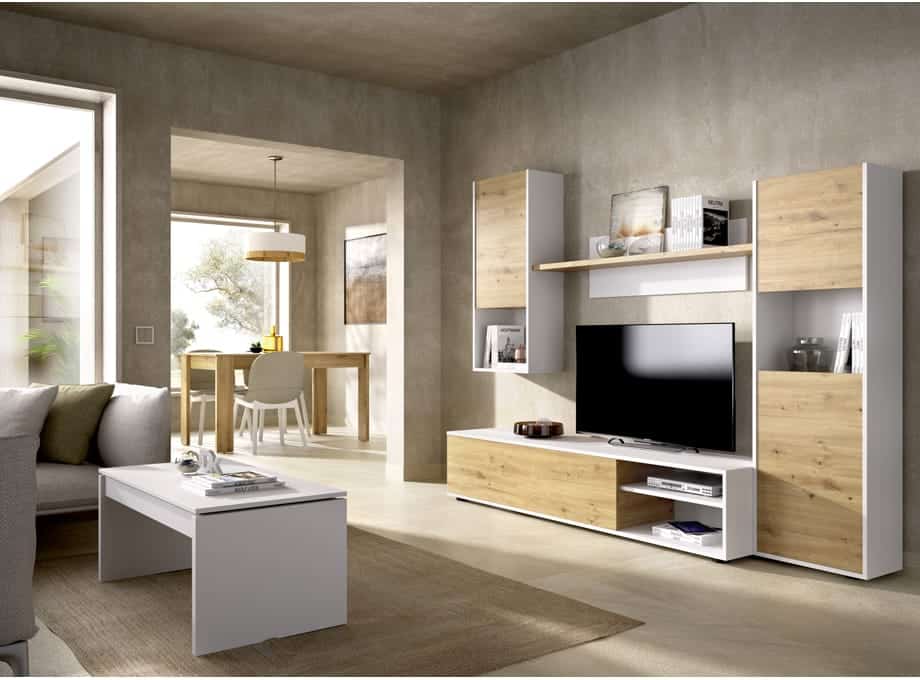 Salón modelo Luka en blanco y nordic