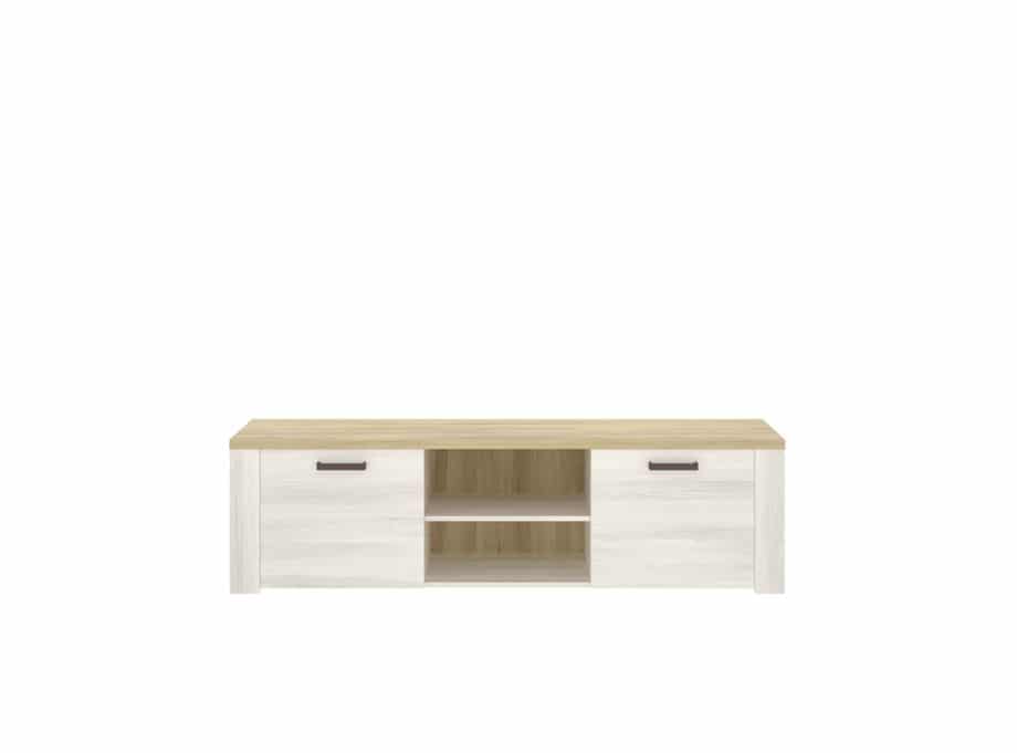 mueble tv industrial 2 puertas y 2 huecos