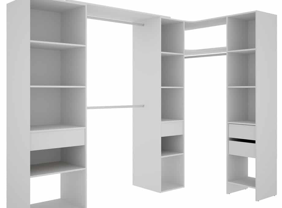 Imagen recortada del armario vestidor blanco